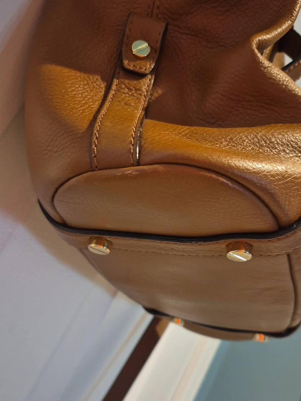 Michael Kors Bedford Legacy Camel Brown Pebbled Leather Shoulder Bag